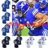 Byu Cougars NCAA College 1 Zach Wilson Football Jerseys 77 Chandon Herring 25 Tyler Allgeier 5 Dax Milne 16 Baylor Romney 4 Troy Homens personalizados