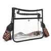 Kvällspåsar 63HC Justerbar Clear Bag Messenger Leopard Guitar Strap transparent handväska crossbody för stadionshopping