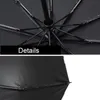 Camouflage Parapluie de Pluie Pliant Automatique Anti UV Sac à Dos de Voyage Parapluies de Soleil Portable Voiture Parasol Coupe-Vent Fort 10 Nervures Revêtement Noir HY0400