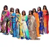 여성 아프리카 아프리카 2 조각 세트 아프리카 대시키 패션 2 조각 넓은 넓은 탑 긴 바지 파티 무료 크기 220713