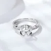 Bague pour femme Design classique Vente d'usine Argent sterling 925 0,5 carat Moissanite Bijoux