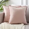 Pillow Case Soft Velvet Tassel Cushion Cover Decorative Pillows Throw Pillow Case Solid Colors Home Decor Living Room Sofa Seat Coffee 220623