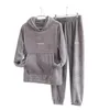 Herbst Winter Pyjamas Set Frauen Loungewear Fleece Nachtwäsche Home Anzüge Homewear Damen Warme Plüsch Lounge Schlaf Tragen 210924