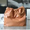 10A Najwyższa jakość 22 małe torebki luksusowe torby na śmieci w krowich torba na ramię 37 cm moda torby na duże pojemności AS3260 Lady Designer torebka z pudełkiem C031