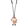 ensemble colliers de corde de cire noire Huilin et jolie fille de softball avec collier de bijoux avec pendentif bijoux en cristal multicolore for231t