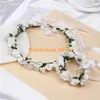 Decorative Flowers & Wreaths 1Set 13Colors PE Rose Wristband Head Ring Wedding Decoration Hair Bridesmaid Wreath Lead The Role Band Handwear