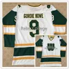 Chen37 C26 NIK1 #9 Gordie Howe WHA New England Whalers Retro Hockey Jersey Mens Bordado costure
