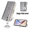 Cois de portefeuille en cuir pailleté multifonction pour iPhone 13 Mini 12 11 Pro Max XR XS 8 7 Samsung S22 Ultra Zipper Sparkle Fli2882898