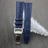 Cinghie di orologi in pelle fascia orologi blu con barra primaverili per IWC DHL in magazzino