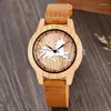 Wristwatches Creative Wooden Watch Men Ostrich Deer Wristwatch Imitation Imitate Wood Case Couple Quartz Soft Leather Strap Women Lover Wris