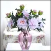 装飾的な花の花輪お祝いパーティー用品ホームガーデン2ヘッド秋の偽のシルク人工P DHOFW