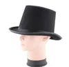 Cappelli da festa Cappello a cilindro in feltro di raso nero Mago Gentiluomo Adulto 20'S Costume Tuxedo Berretto vittoriano Halloween Natale Cappelli in mascheraFesta