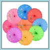 Umbrellas Household Sundries Home Garden 50Pcs/Lot Wedding Party Hand-Painted Flowers Colorf Silk Cloth Parasol Chinese Dh8Ye