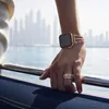 WatchBand Stems Tre staplar Diamond Chain Bands Link Armband Alloy Wristband för Apple Watch Series 7 6 5 4 Storlek 42 44 45 38 40 41mm