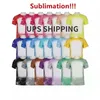 UPS Fast shipping New Sublimation Bleached Shirts Heat Transfer party Bleach Shirt Bleached Polyester T-Shirts US Men Women Supplies GG0309