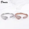 Donia jewelry luxury bangle European and American fashion exaggerated classic leopard head inlaid zirconia bracelet ring set women1920124