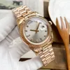 CAI JIAMIN - Herrens automatiska mekaniska herrklocka 41mm Diamond Watch All Rose Gold All rostfritt stål 2813 Rörelse Fashionabla Black Dial Watch