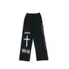 QWEEK Punk Hippie Wide Leg Pant Gothic Harajuku Streetwear Anime Street Style Mall Goth Black Print Trousers Hip Hop 220325