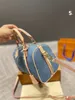 Luxury Designer Väskor 35 cm Designer Väskor Navy Blue Denim Jacquard Cross Body Shoulder Bags Womens Handväskor Purses Tote Påsar 10A Högkvalitativ kuddkuddsresor Plånbok