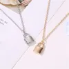 Pendentif colliers femmes bijoux couleur argent serrure collier marque en acier inoxydable Rolo câble chaîne beau cadeau pendentif