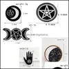 Pins broszki biżuteria Pins czarownice Kolekcja Pentagram Triple Moon Constellation Wizard Witchy Got