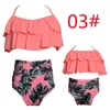 Two-piece Suits Parent-child Swimsuit Printed High-waisted Bikini Flounces Mother-daughter Swimming Equipment Spring Summer Bathing