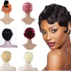 Synthétique Court Doigt Vague Perruque Noir Rose Rouge Cosplay Cheveux Haute Température Fibre Perruques pour Femmes Lupuwig 220622