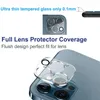 Protecteur d'objectif 3D HD Film de verre trempé pour caméra arrière à couverture complète transparente pour iPhone 14 PLUS 13 12 Mini 11 Pro Max résistant aux rayures avec cercle de flash