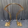 Bröllopsdekoration Flower Vase El Table Centerpieces Floral Row Metal Holder Flower Rack Shiny Gold Arch Stand Grand-Event Part270J