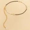 Sexig Tassel Gold Color Pearl Chain midjebälte för kvinnor kläde jeans bikini strand sele nattklubb rave kropp smycken