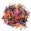 500 stks/pack kleurrijke kleine wegwerp haarbands Scrunchie Girls/Kids Rubberen band paardenstaarthouder haaraccessoires