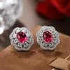 Jewelry Earrings Charm Pure silver earring girl High Carbon Diamond Imitation Ruby earrings hot-selling earrings