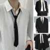 Lazy Black Simple Clip on Tie Security Tie Doorman Steward Matte Funeral Neck Ties for Men Dames Studenten