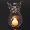 Diy romantische engel kristallen glazen kaarsenhouder hangende theelicht lantaarn kandelaar brander vaas bruiloftsfeestdecoratie
