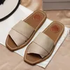 2022 Luxury designer women's slippers Canvas open-toe slippers with lettered flat beach outdoor slippers SFDSFD