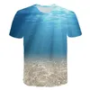 Summer Seaside Scanery Graphic T Shirts Fashion Men s T Shirts With Casual Beach Style 3D Print Nature Landscape Pattern T Shirt 220623