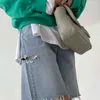 BGTEEVER printemps été lâche déchiré trous dames jambe large jean Shorts taille haute poches droites femmes Denim 220629