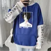 Heren hoodies sweatshirts grappige anime de beloofde Neverland ray cool print capuchon sweatshirt harajuku cartoon oversized zichzelf mannen vrouwen w