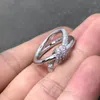 Projektant kobiety pierścionek moda wysokiej jakości wiązane Titanium Steel Golde różowe złoto srebro wesele prezenty pierścionki z biżuterią