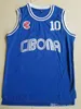 SJZL98 Cibona Zagabria College Drazen Petrovic Jersey 10 Uomini Team Colore Blue University Petrovic Basket Baskey Jersey uniforme traspirante di buona qualità
