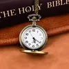 Pocket Watches Quartz Watch Vintage Large Grass rådjurlegering Flip Necklace Pendant Mönster Thun22