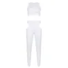 BIIKPIIK Women Skinny 2 Piece Sets Casual Lounge Wear Elegant Solid White Female Suits Basic Sportwear All-Match Tracksuits 220812