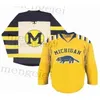 CHEN37 C26 NIK1 2020 Мичиган Wolverines Emelcodery STITGED Настройка любого номера и имени S Hockey Jersey