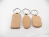 20pcs Blank Round Rectangle Wooden Key Chain DIY Promotion Pendant Wood Keychain Keyring Tags Promotional Gifts 220516