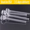 Stock In USA Glass Oil Burner Pipe Clear High Uality Glass Pipes Transparent Great Tube Oil Nail Adapter 4inch Lenght Fast Delivery