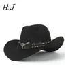 2 kobiety mężczyźni Hollow Western Cowboy Hat with Tauren Belt Winter Autumn Outback Jazz Toca Sombrero Cap Rozmiar 5658cm 220813