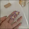 Orecchini a clip a vite sul retro Gioielli Moda Semplice fiore rosa Clip Temperamento Lungo acrilico viola su Dh1Ou