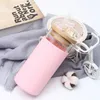 Fast Delivery 550ML Reuseable Glass Tumbler with Straw Water Bottle with Bamboo Lid Coffee Cup For home/car with brush EE