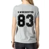 Men's T-Shirts Supernatural Shirt Sam Winchester S.winchester 83 Back Letters Print Women Men T Casual Cotton Funny T-ShirtsMen's