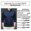 Browon Long Sleeve T Shirt Spring and Autumn Business Casual Slim Turndown Collar Geometric Pattern Tshirt Men Clothing 220810